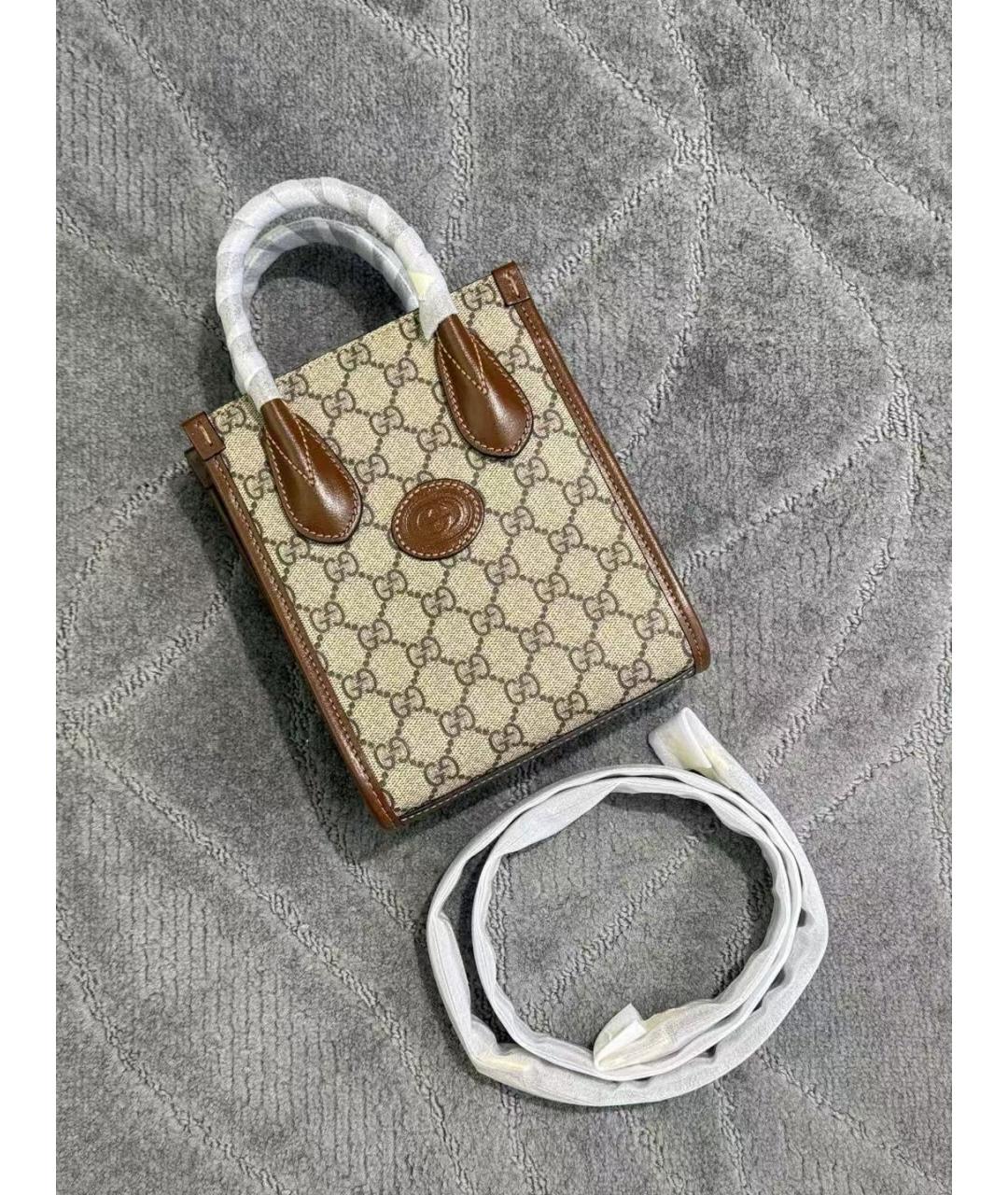 GUCCI Коричневая кожаная сумка через плечо, фото 2