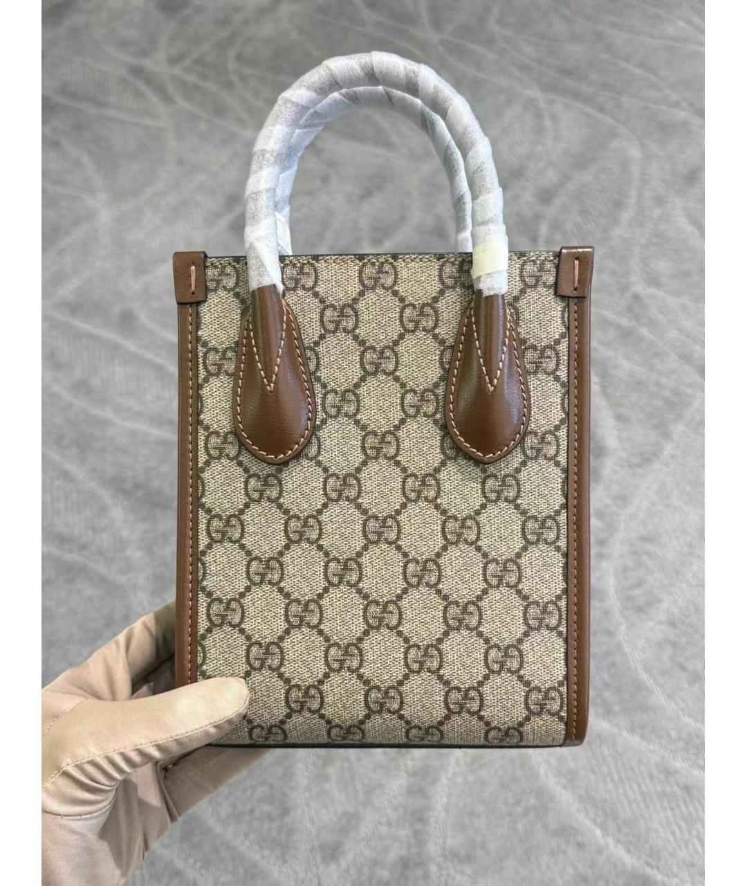 GUCCI Коричневая кожаная сумка через плечо, фото 3