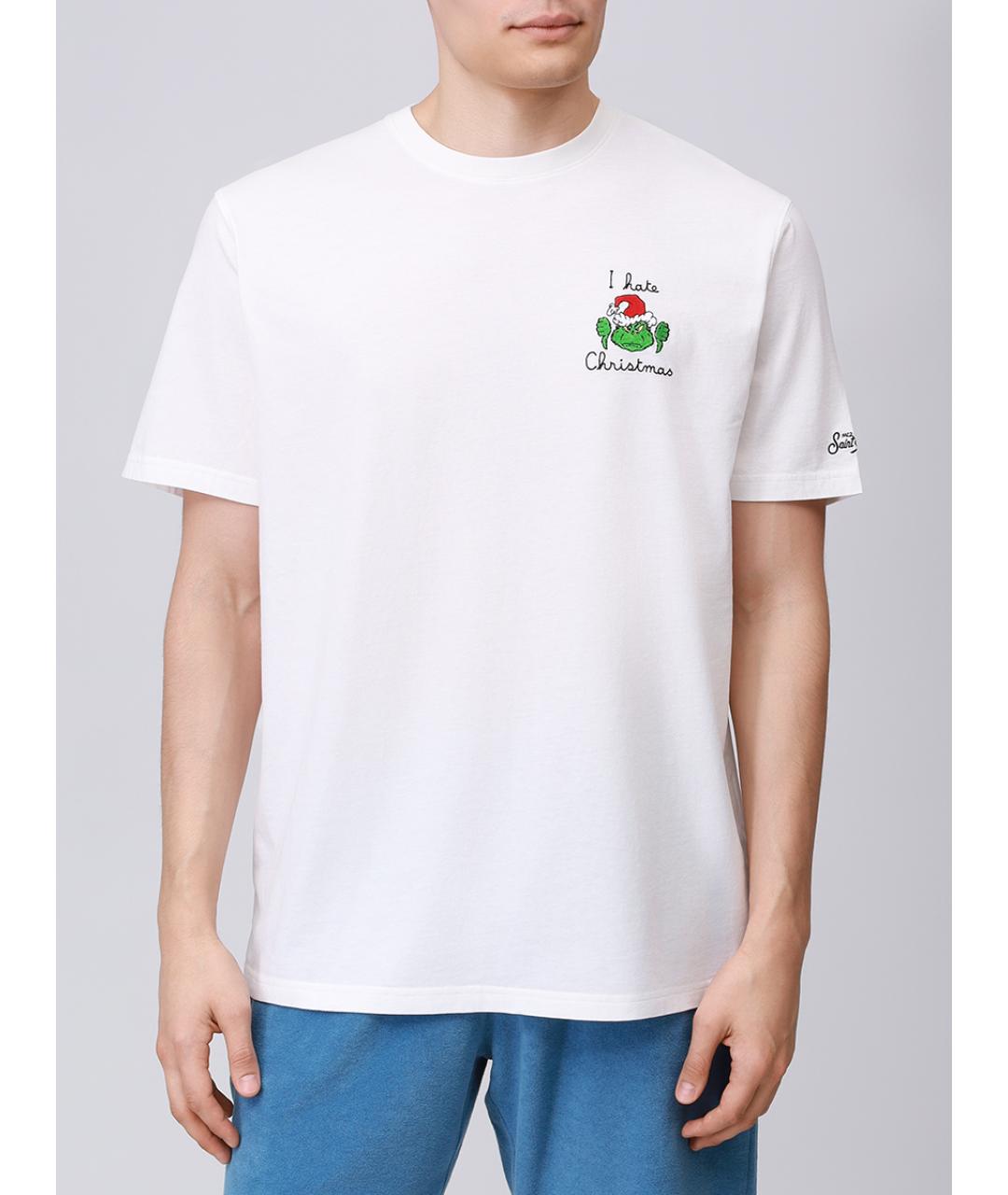 MC2 SAINT BARTH Белая хлопковая футболка, фото 4