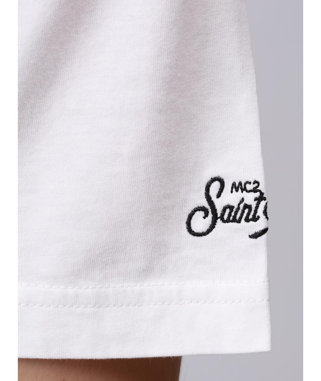 MC2 SAINT BARTH Белая хлопковая футболка, фото 6