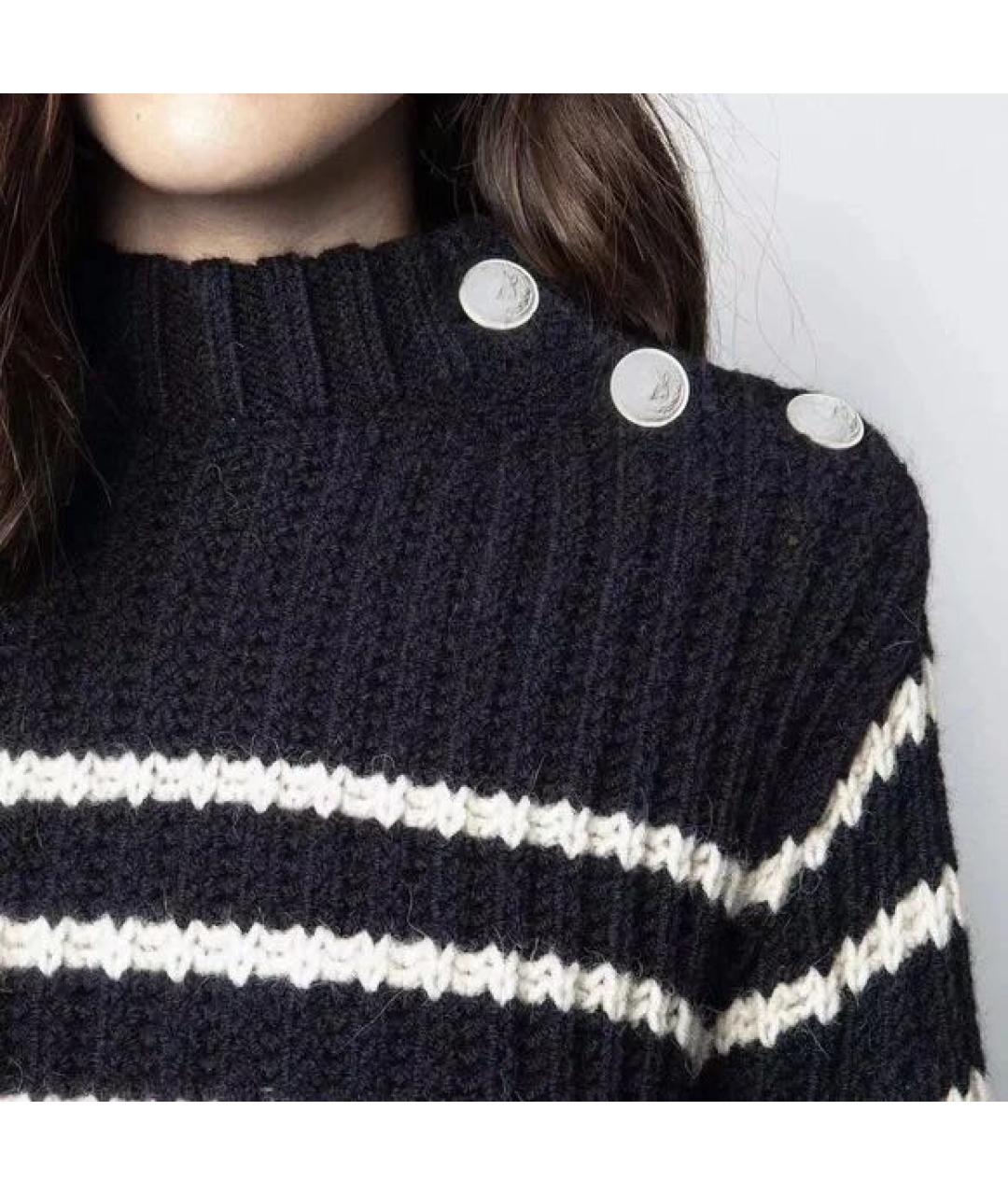 ZADIG & VOLTAIRE Темно-синий шерстяной джемпер / свитер, фото 3