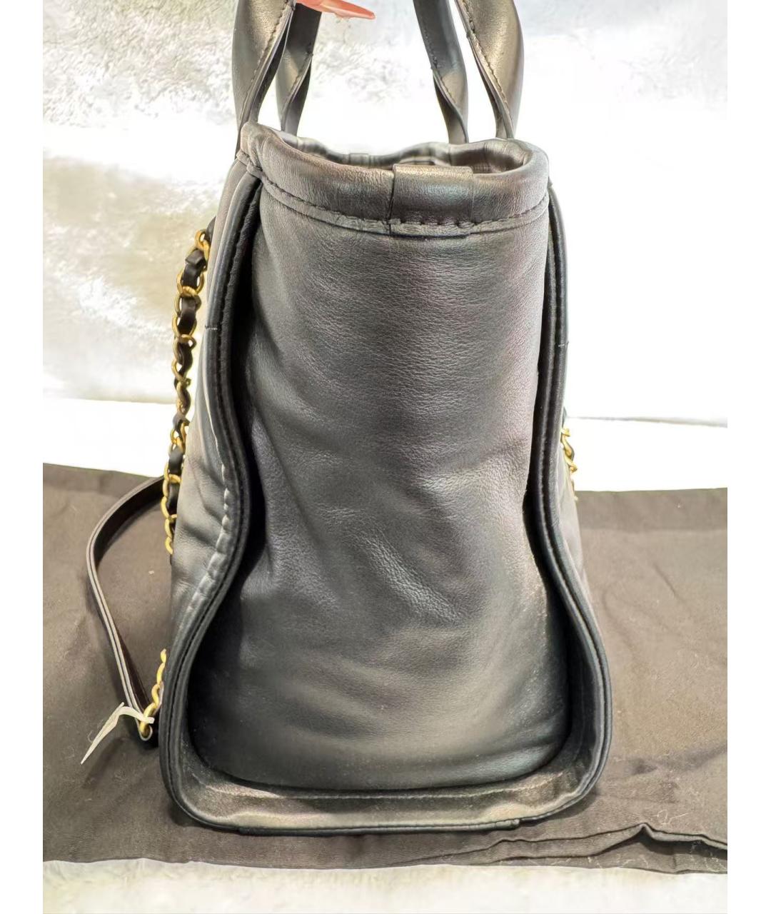 CHANEL Черная кожаная сумка через плечо, фото 4