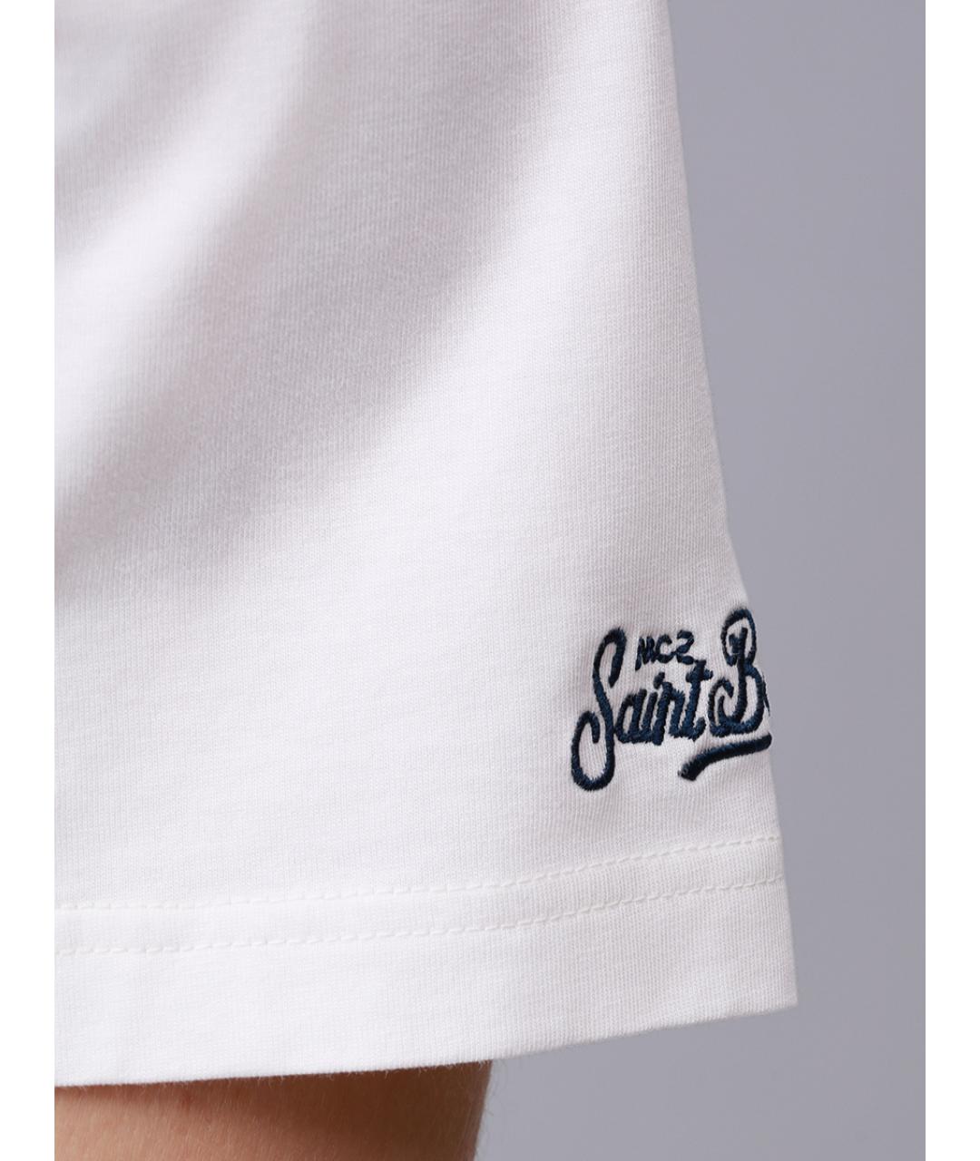 MC2 SAINT BARTH Белая хлопковая футболка, фото 6