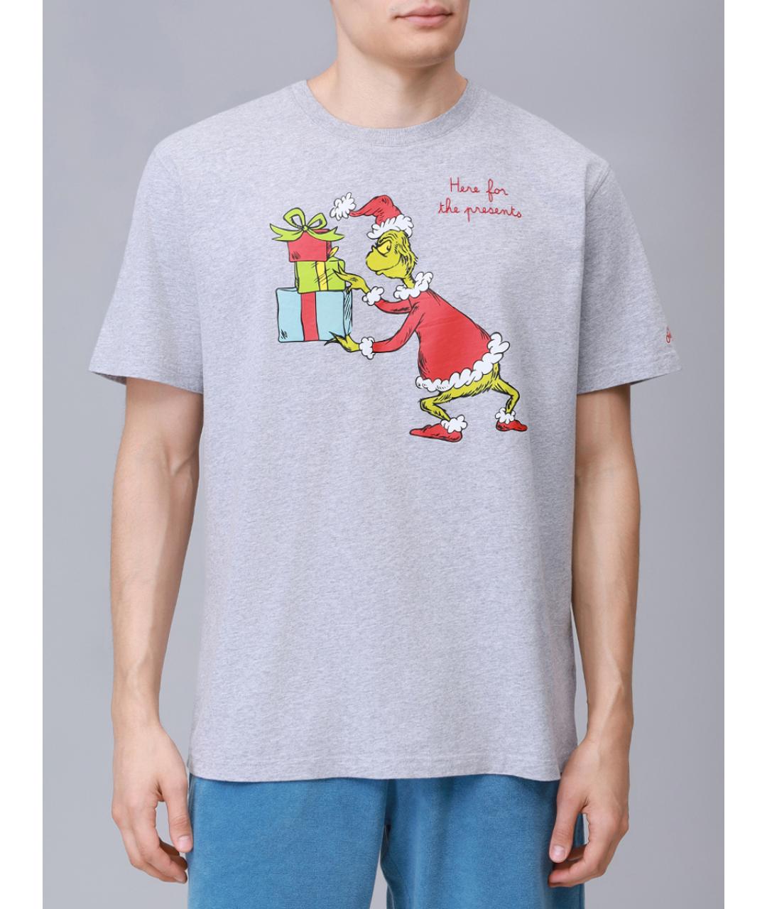 MC2 SAINT BARTH Серая хлопковая футболка, фото 4