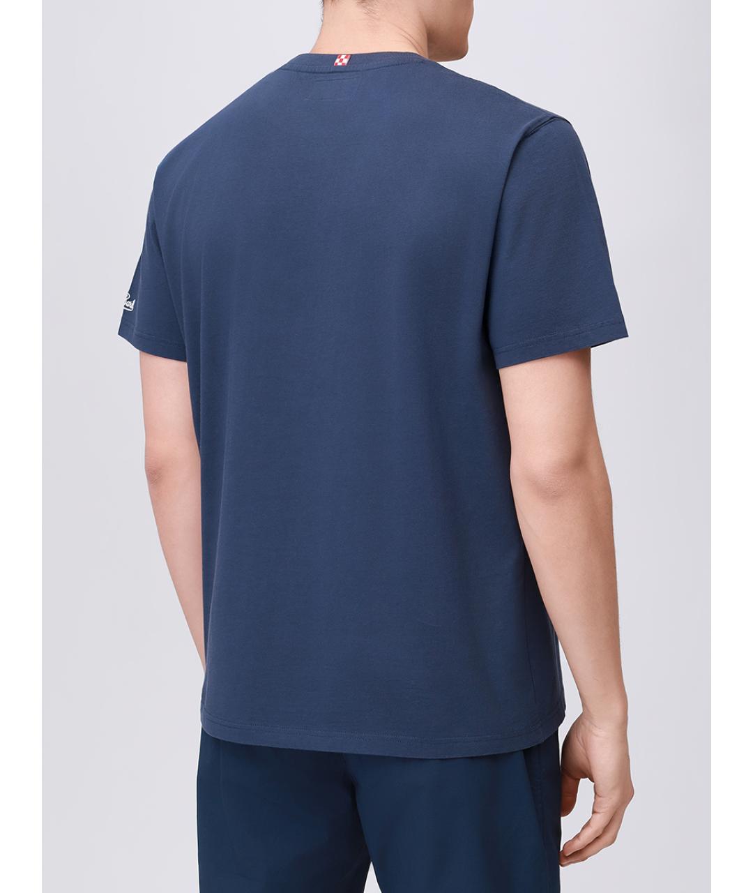 MC2 SAINT BARTH Синяя хлопковая футболка, фото 3