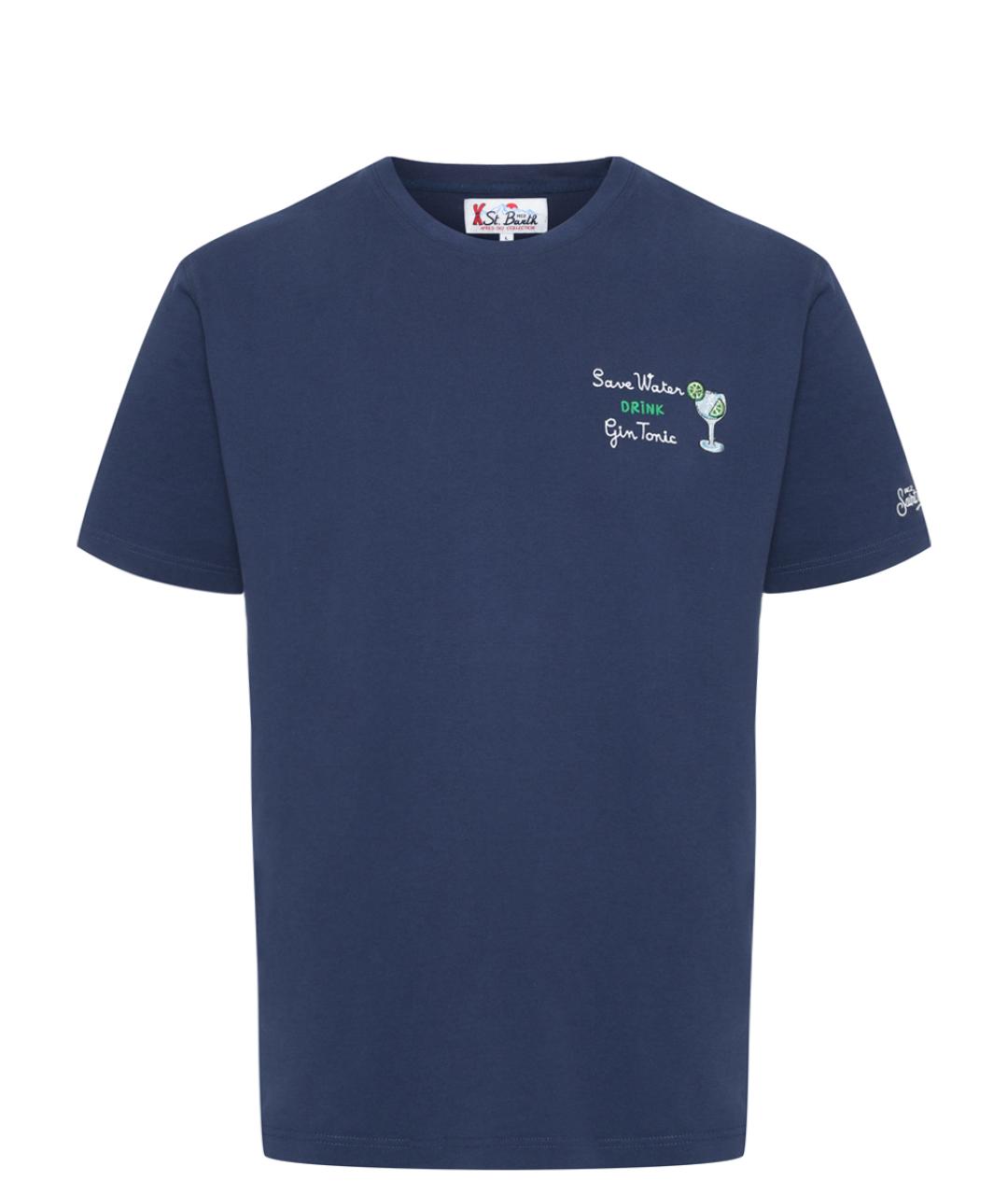 MC2 SAINT BARTH Синяя хлопковая футболка, фото 1