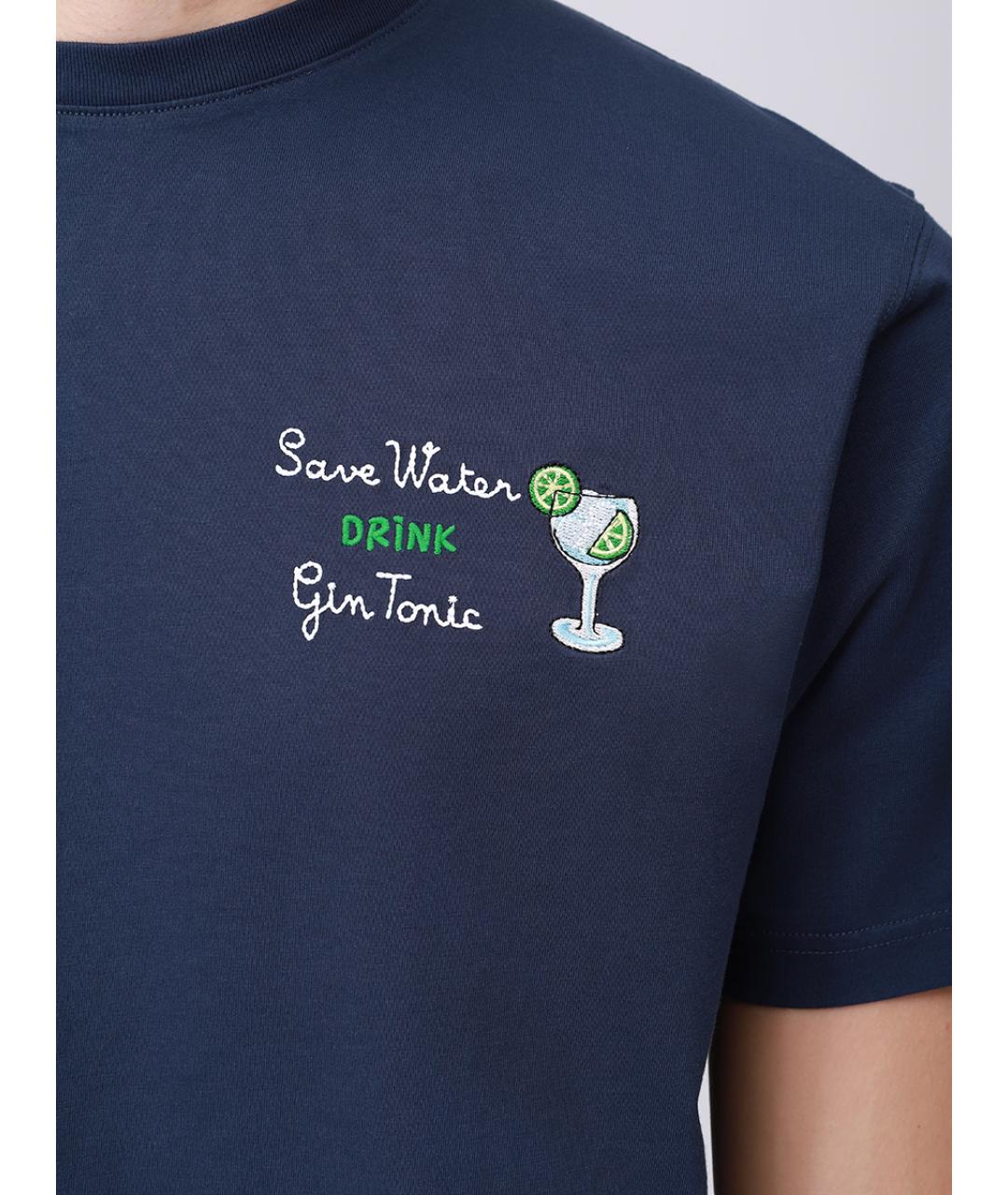 MC2 SAINT BARTH Синяя хлопковая футболка, фото 5