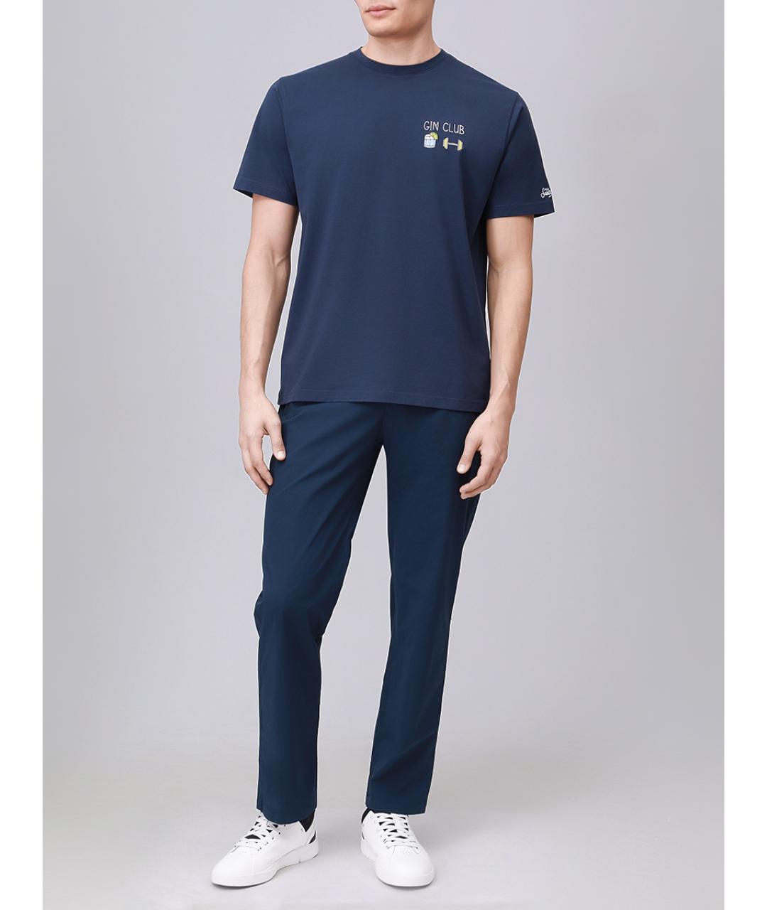 MC2 SAINT BARTH Синяя хлопковая футболка, фото 2