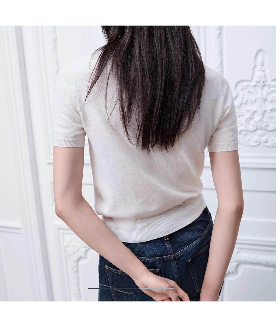 CHRISTIAN DIOR Белый шерстяной джемпер / свитер, фото 3