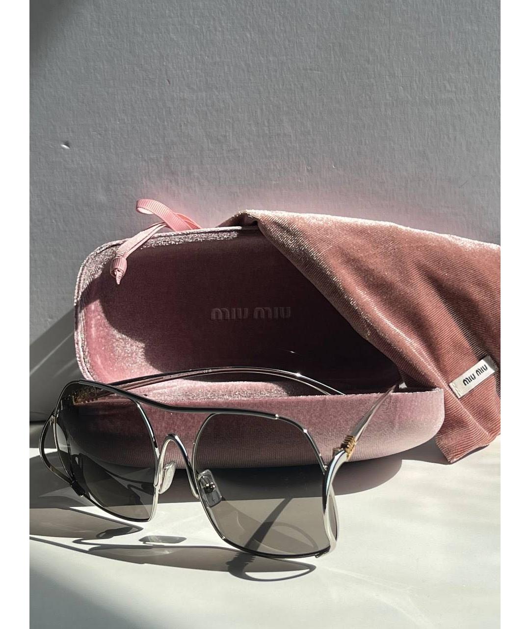 MIU MIU Серые металлические солнцезащитные очки, фото 4