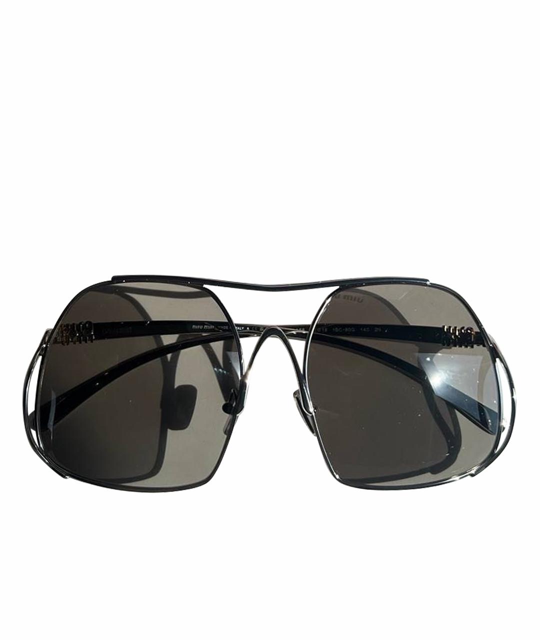 MIU MIU Серые металлические солнцезащитные очки, фото 1