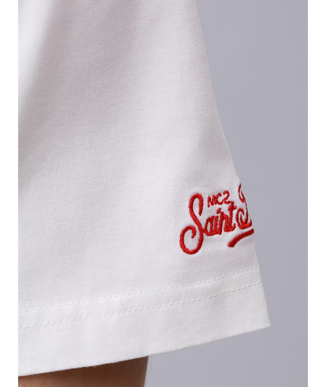 MC2 SAINT BARTH Белая хлопковая футболка, фото 6