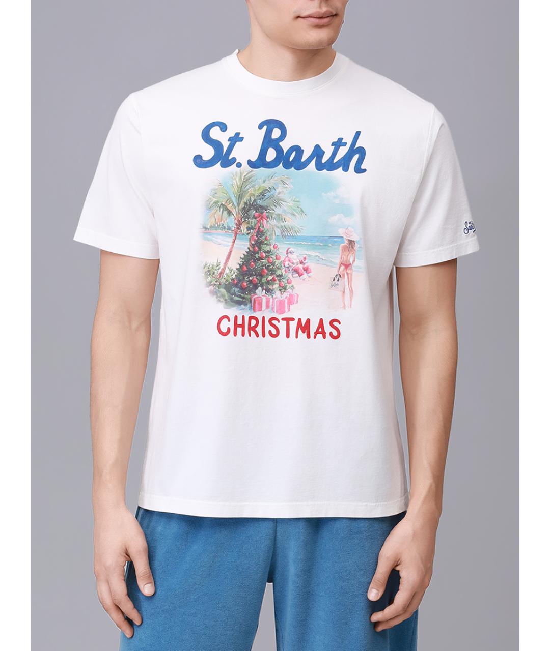 MC2 SAINT BARTH Белая хлопковая футболка, фото 4