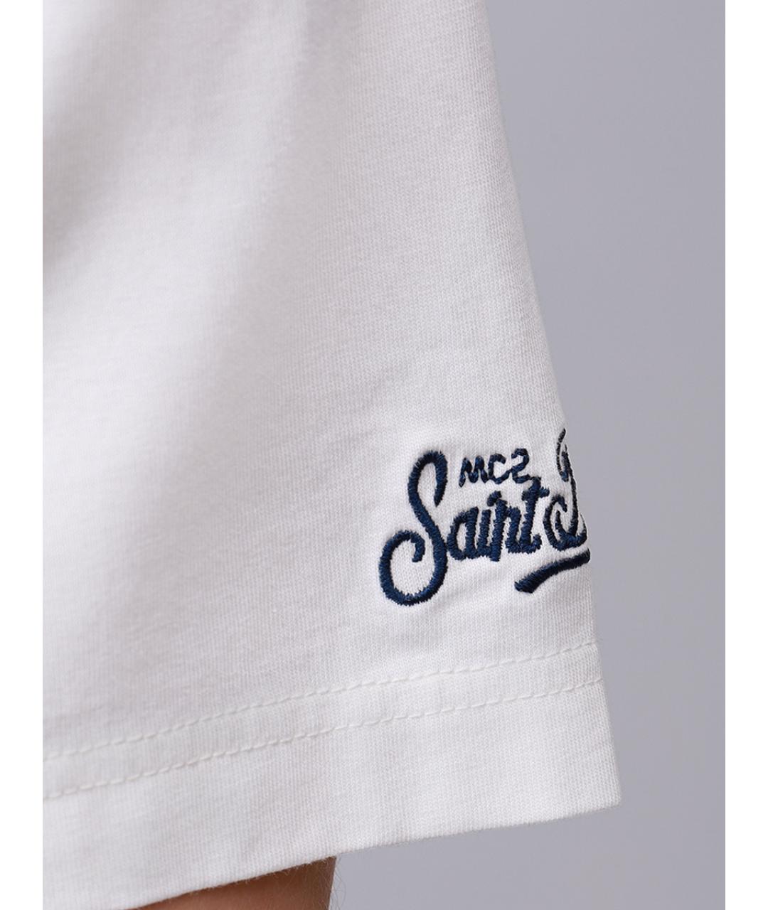 MC2 SAINT BARTH Белая хлопковая футболка, фото 6