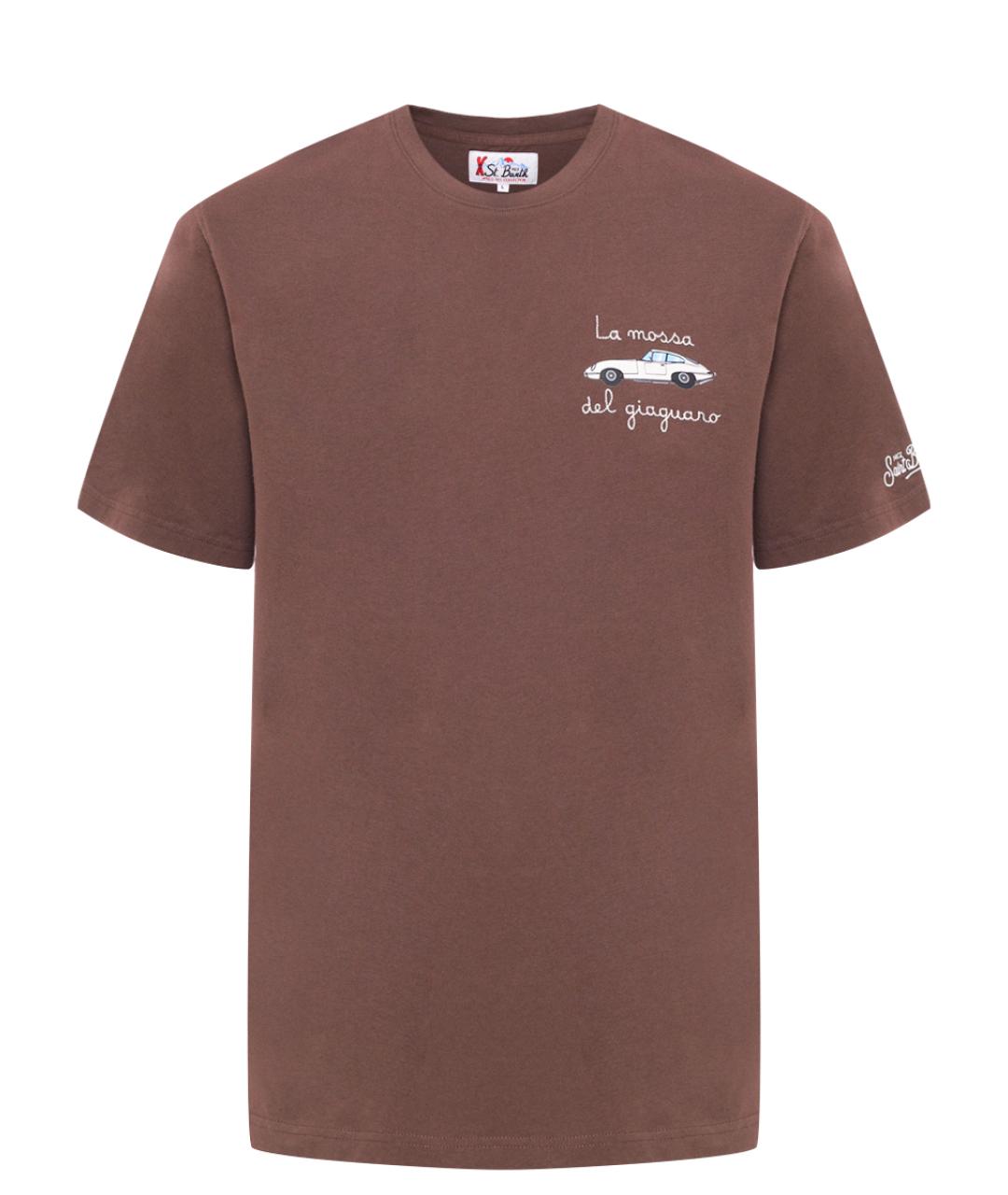 MC2 SAINT BARTH Коричневая хлопковая футболка, фото 1