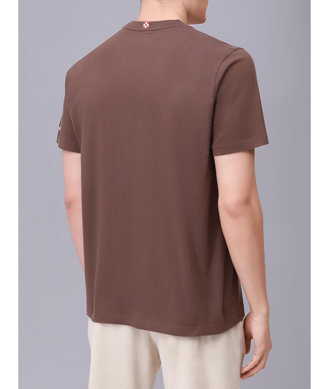 MC2 SAINT BARTH Коричневая хлопковая футболка, фото 3