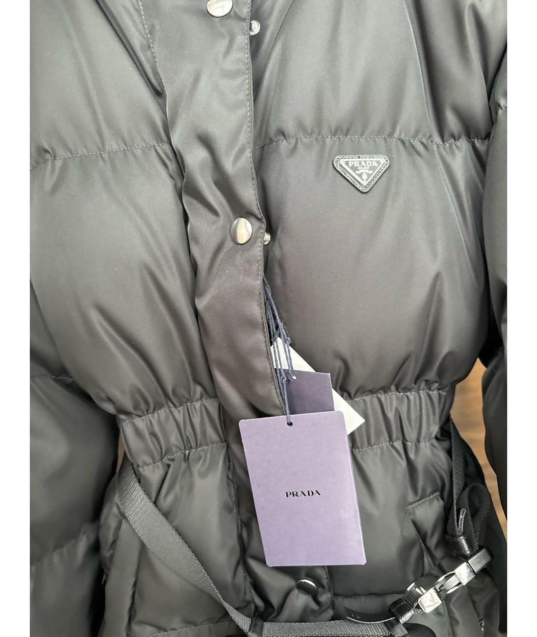 PRADA Черный полиамидовый пуховик, фото 4