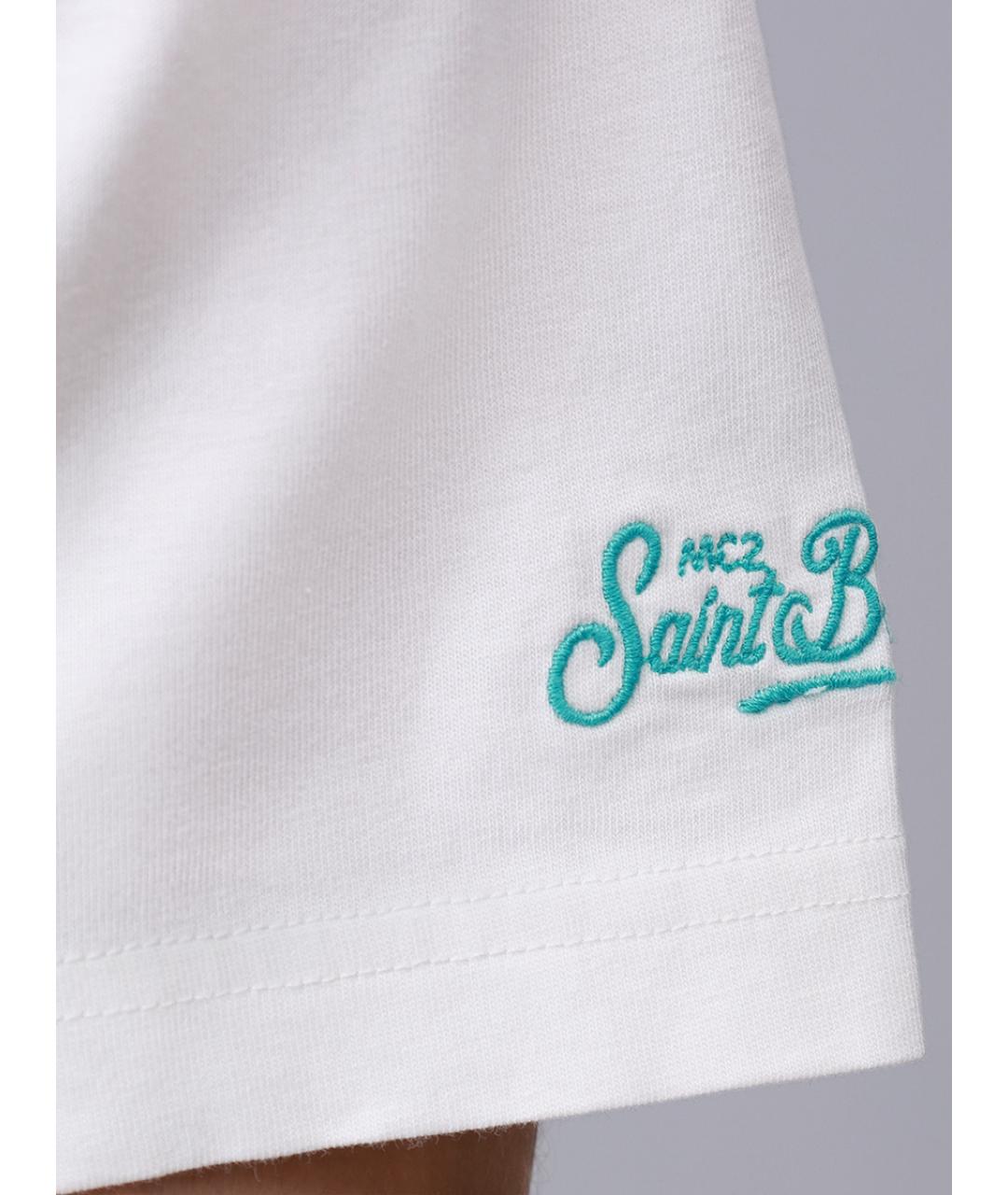 MC2 SAINT BARTH Белая хлопковая футболка, фото 6