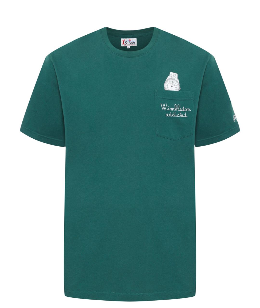 MC2 SAINT BARTH Зеленая хлопковая футболка, фото 1