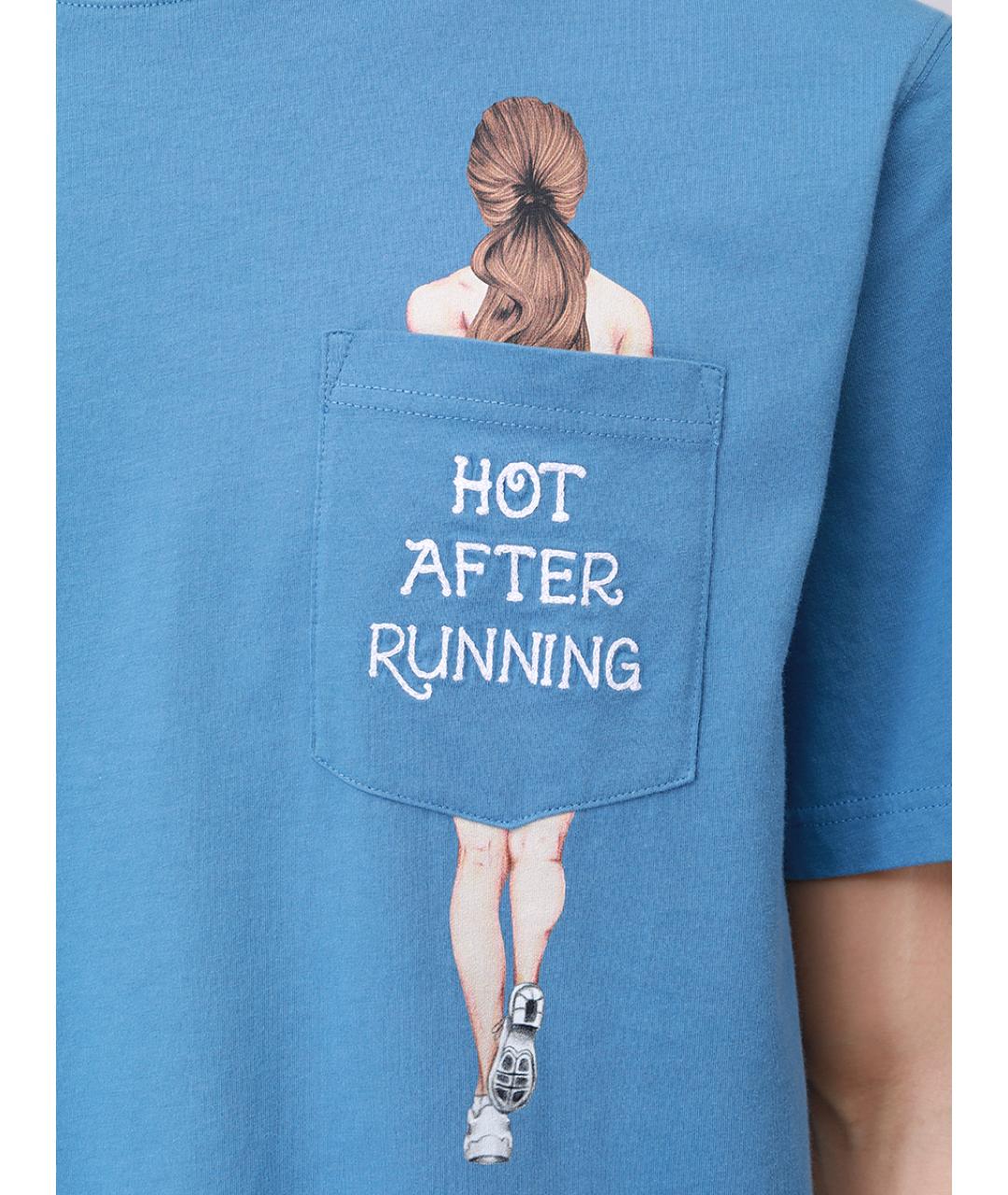 MC2 SAINT BARTH Голубая хлопковая футболка, фото 5