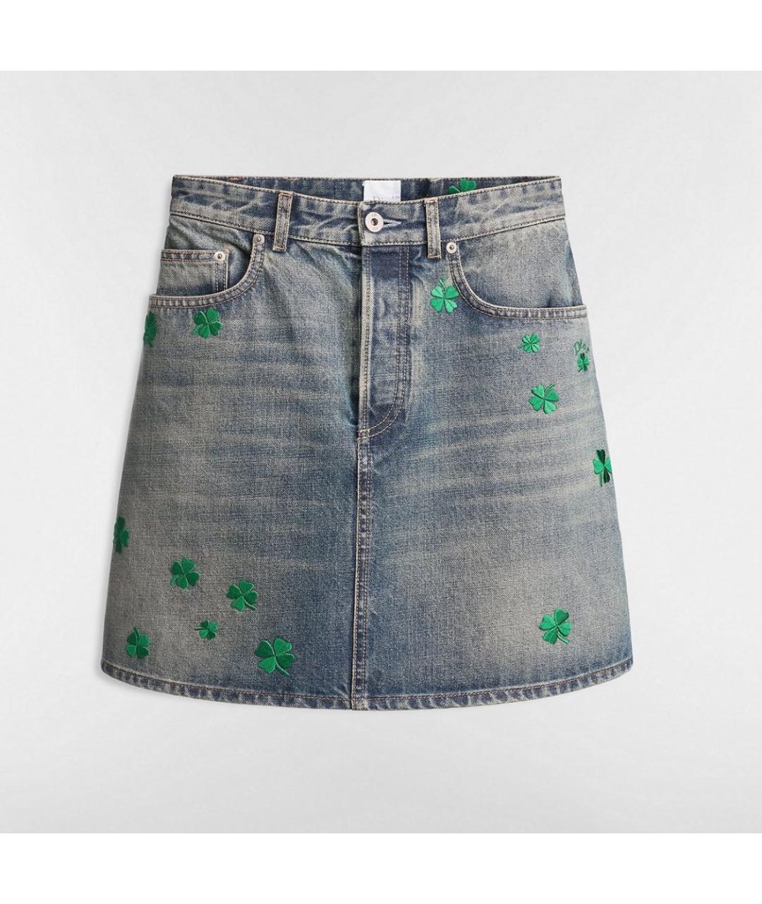 CHRISTIAN DIOR Голубая юбка мини, фото 4