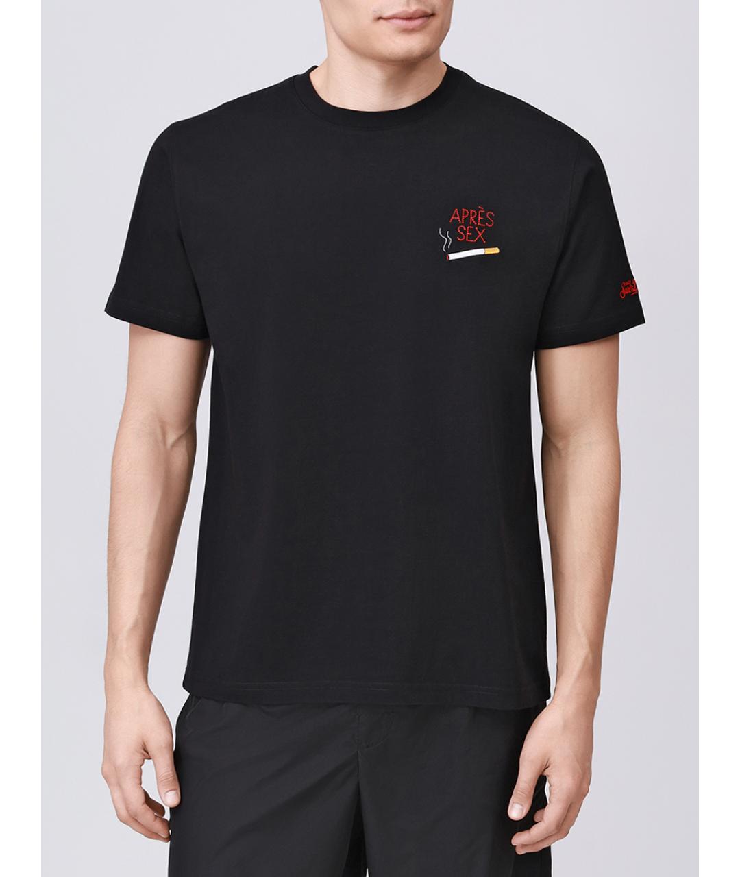 MC2 SAINT BARTH Черная хлопковая футболка, фото 4