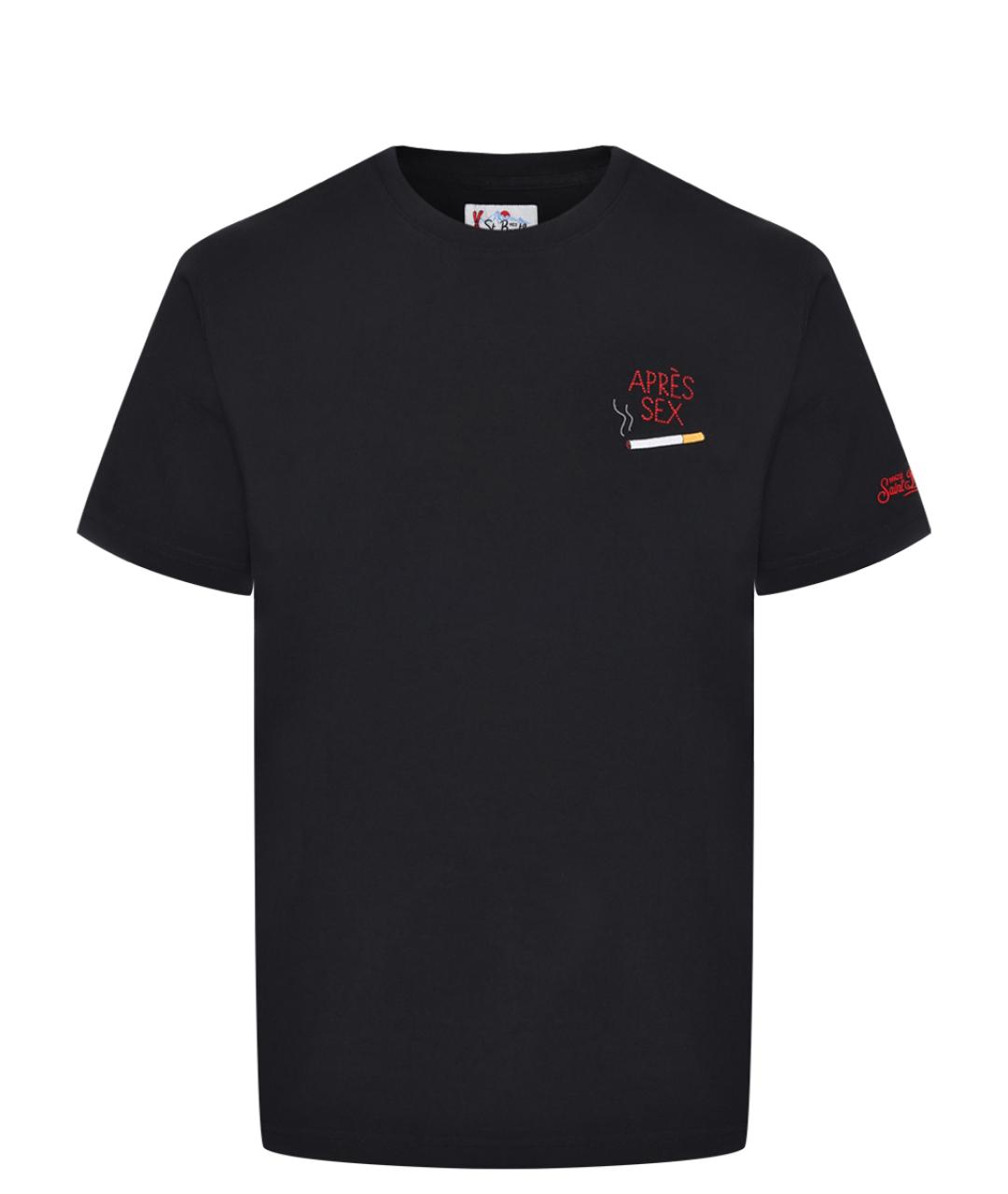 MC2 SAINT BARTH Черная хлопковая футболка, фото 1