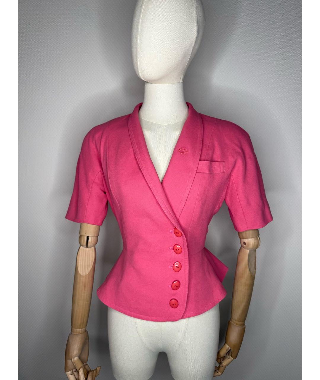 CHRISTIAN DIOR Розовый жакет/пиджак, фото 9