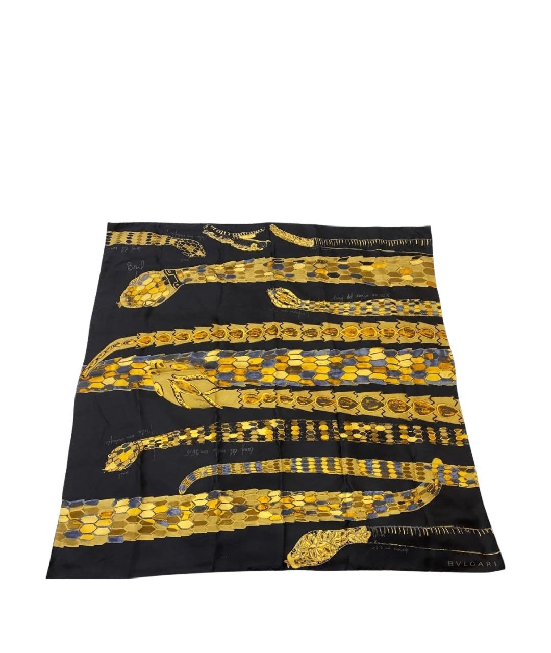 BVLGARI Черный шелковый платок, фото 1