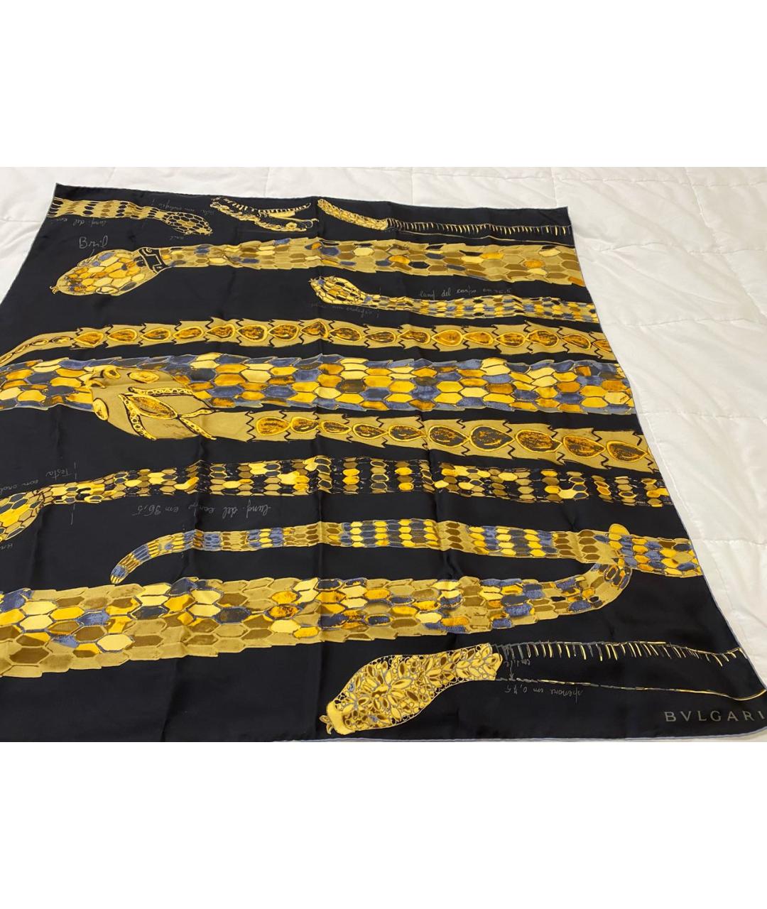 BVLGARI Черный шелковый платок, фото 6