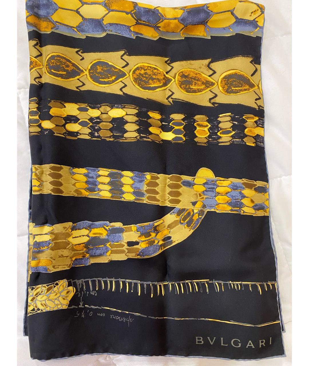 BVLGARI Черный шелковый платок, фото 3