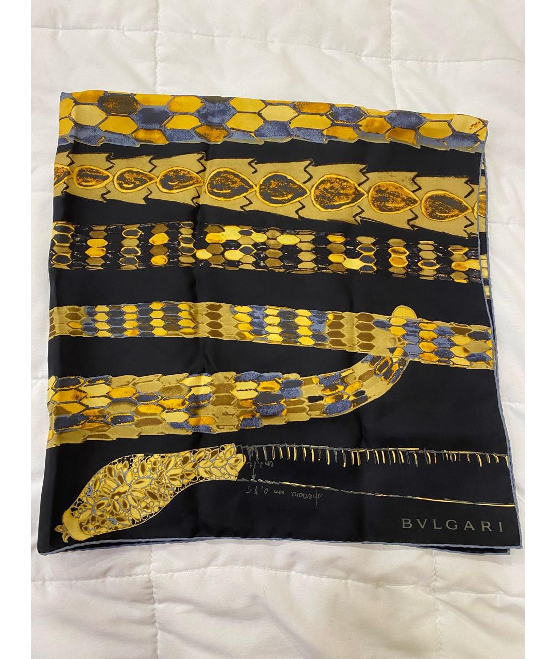 BVLGARI Черный шелковый платок, фото 2