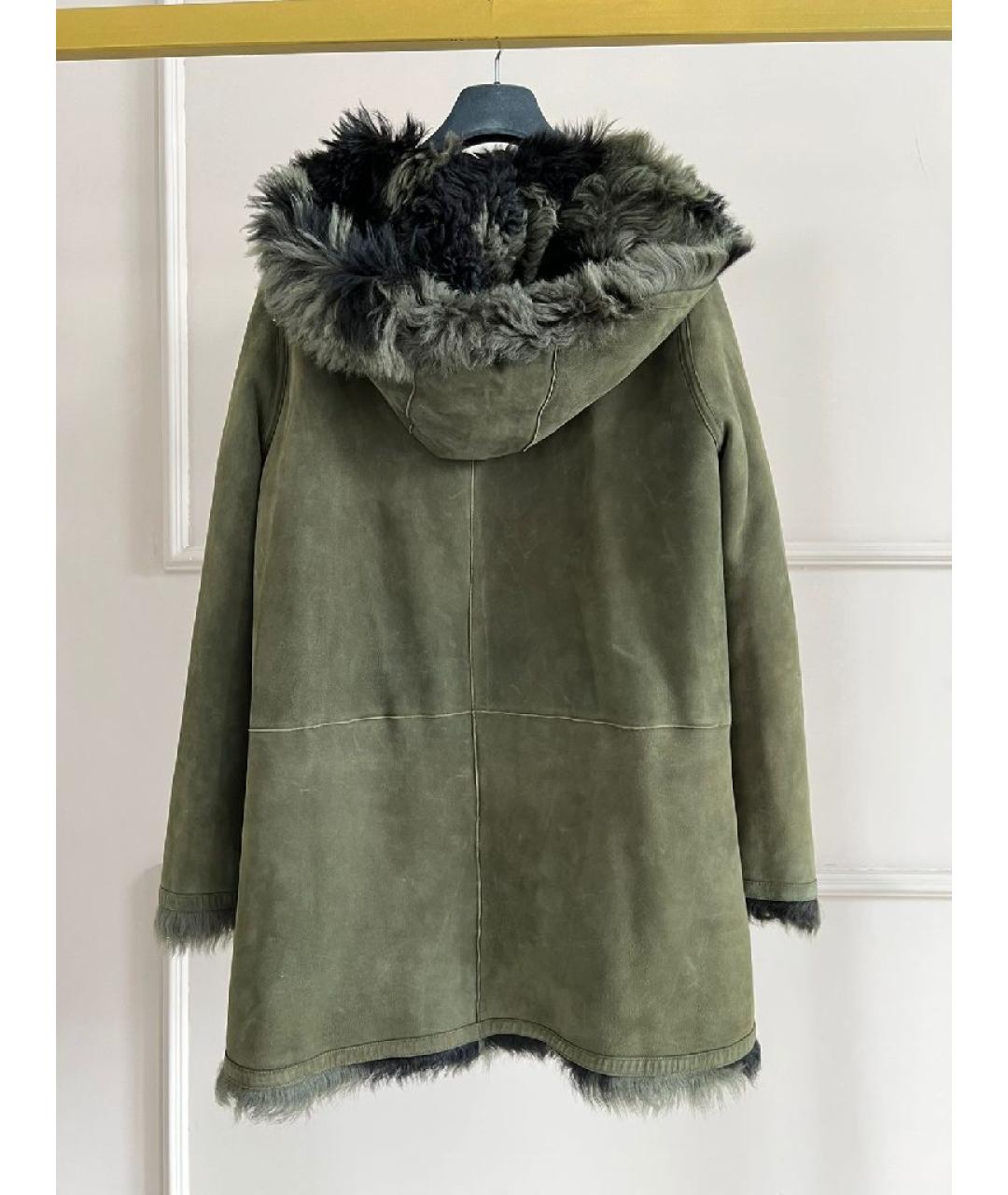 CHRISTIAN DIOR Хаки кожаная дубленка, фото 2