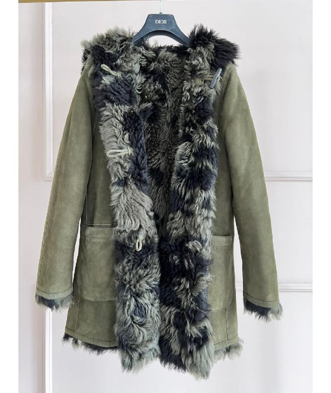 CHRISTIAN DIOR Хаки кожаная дубленка, фото 8