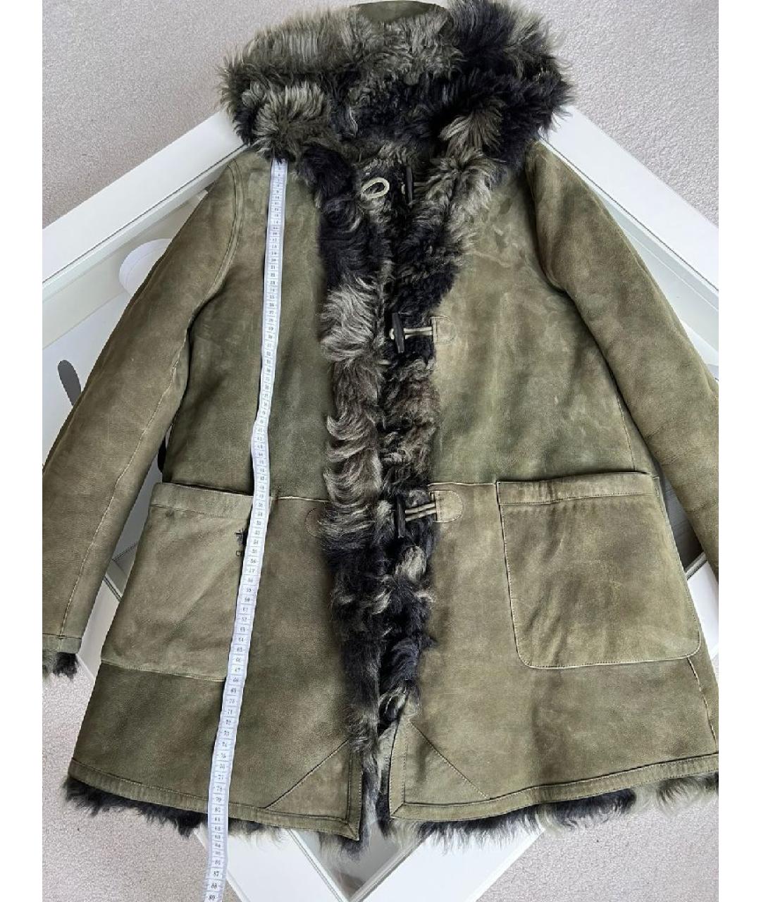 CHRISTIAN DIOR Хаки кожаная дубленка, фото 6