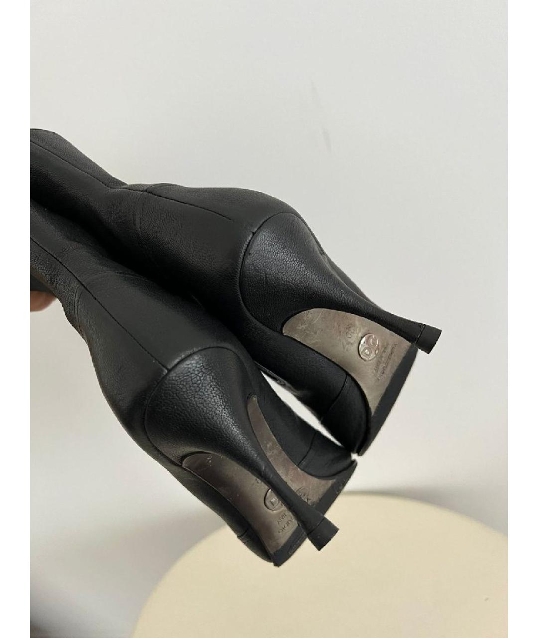 DOLCE&GABBANA Черные кожаные ботильоны, фото 3