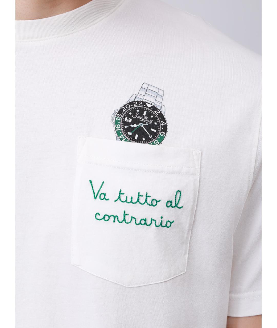 MC2 SAINT BARTH Белая хлопковая футболка, фото 5