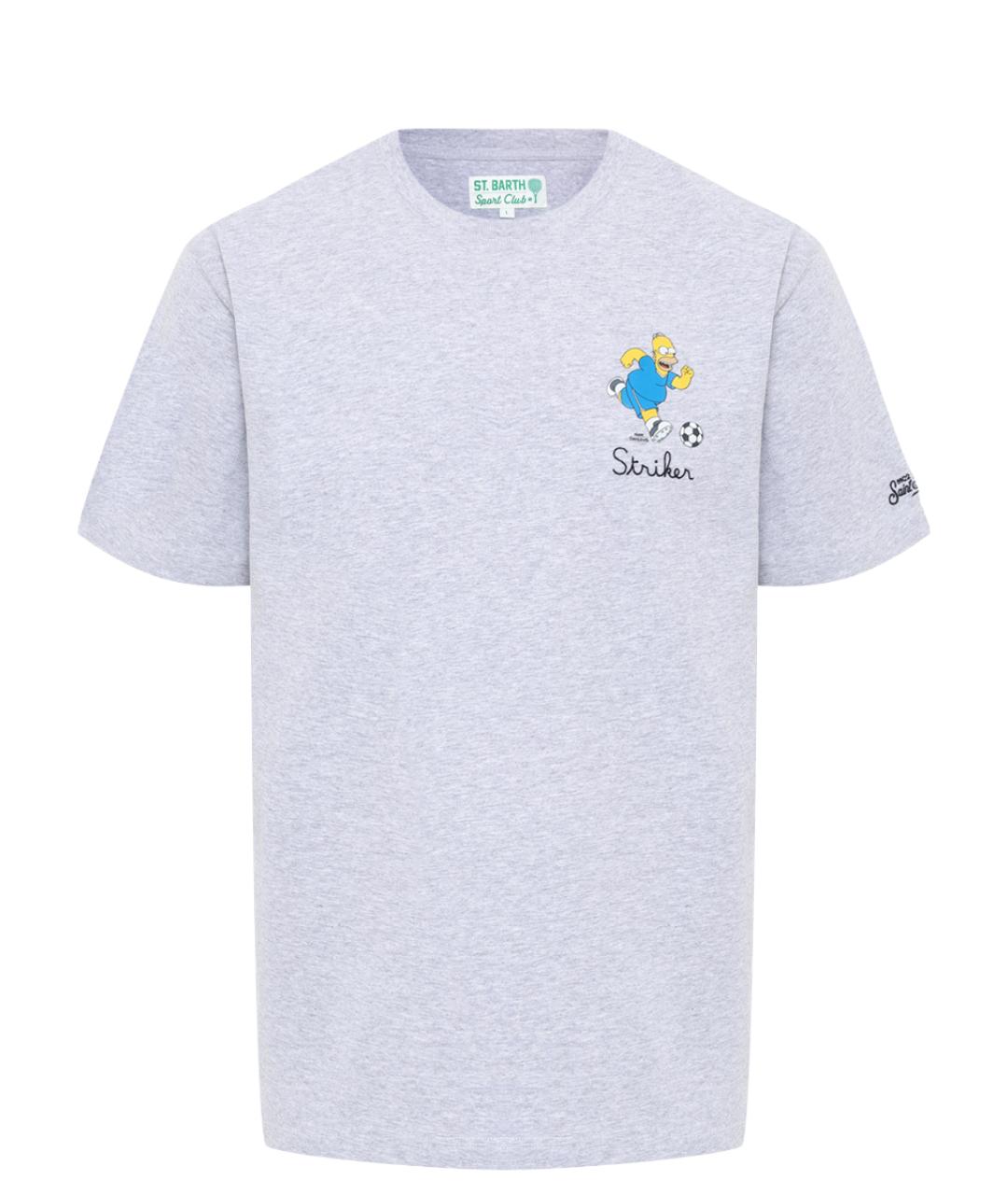 MC2 SAINT BARTH Серая хлопковая футболка, фото 1