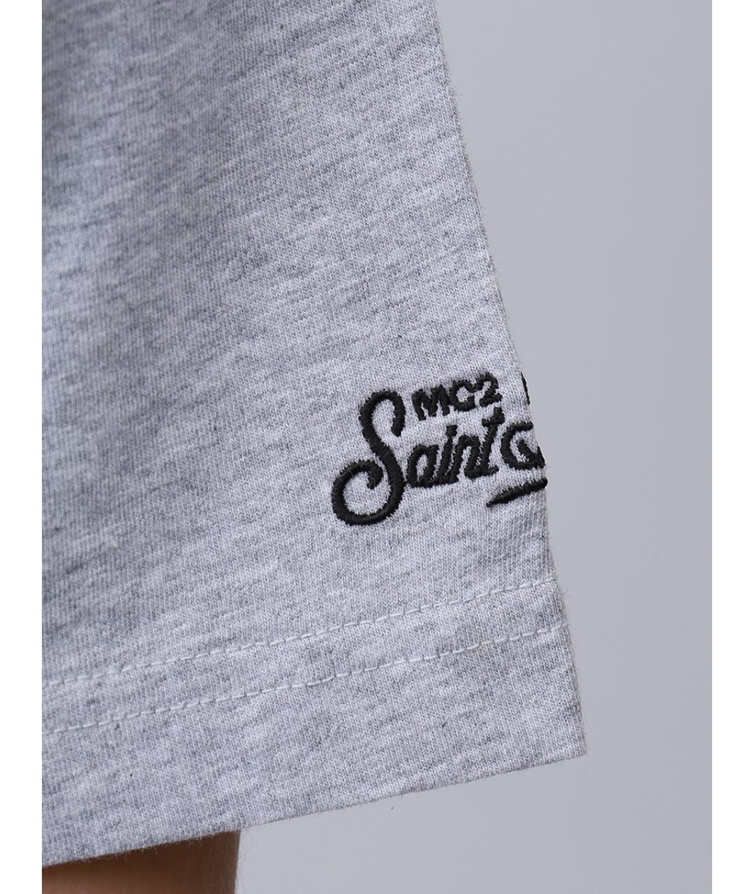 MC2 SAINT BARTH Серая хлопковая футболка, фото 6