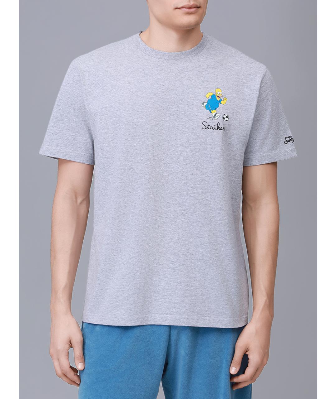 MC2 SAINT BARTH Серая хлопковая футболка, фото 4