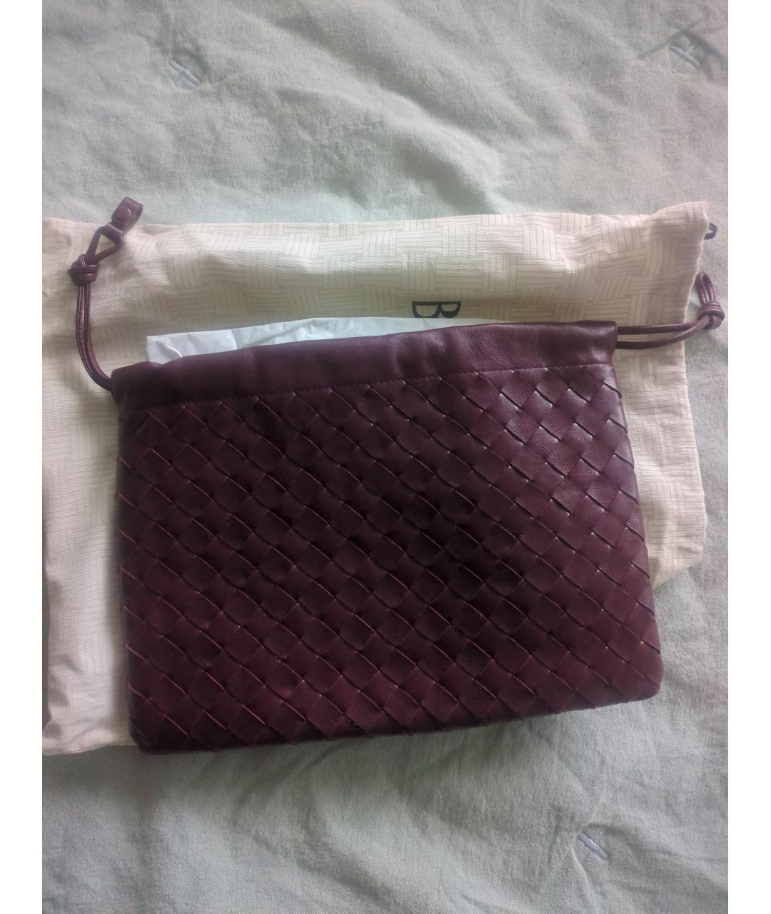 BOTTEGA VENETA Бордовая кожаная сумка через плечо, фото 2