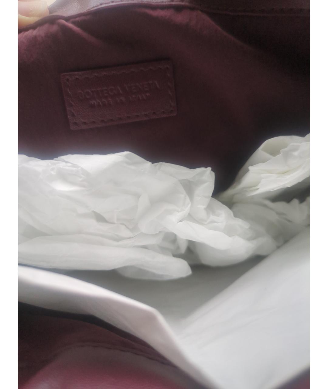 BOTTEGA VENETA Бордовая кожаная сумка через плечо, фото 4