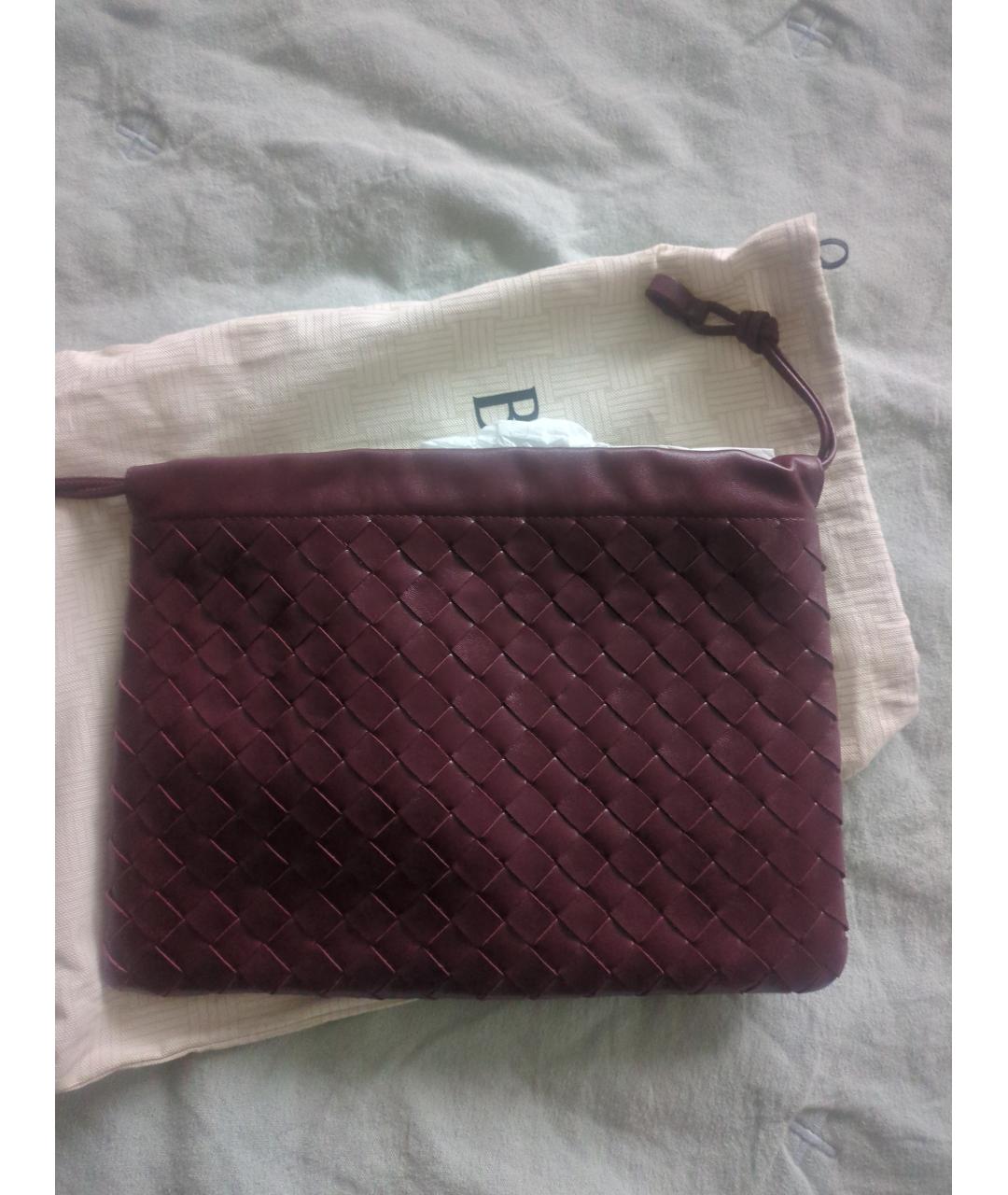 BOTTEGA VENETA Бордовая кожаная сумка через плечо, фото 3