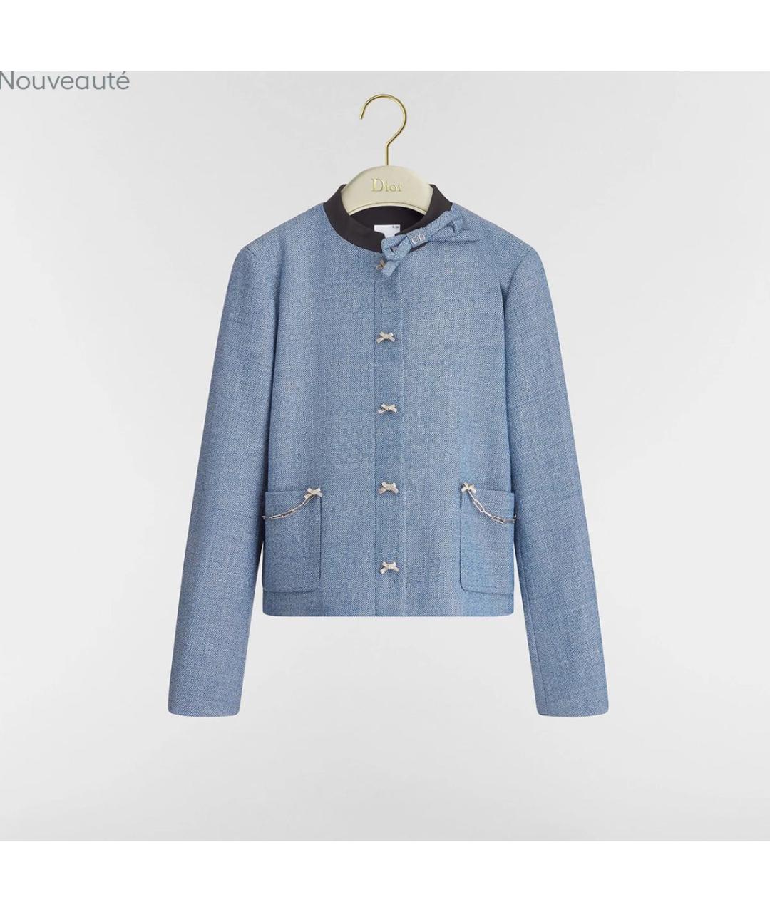 CHRISTIAN DIOR Голубой жакет/пиджак, фото 4