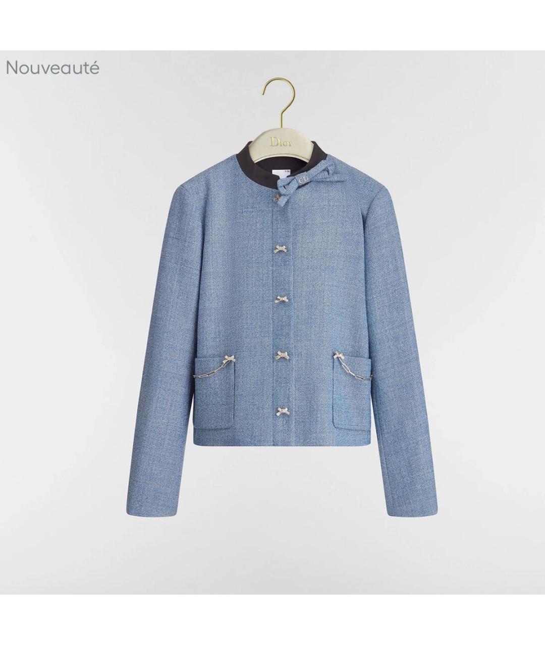 CHRISTIAN DIOR Голубой жакет/пиджак, фото 3