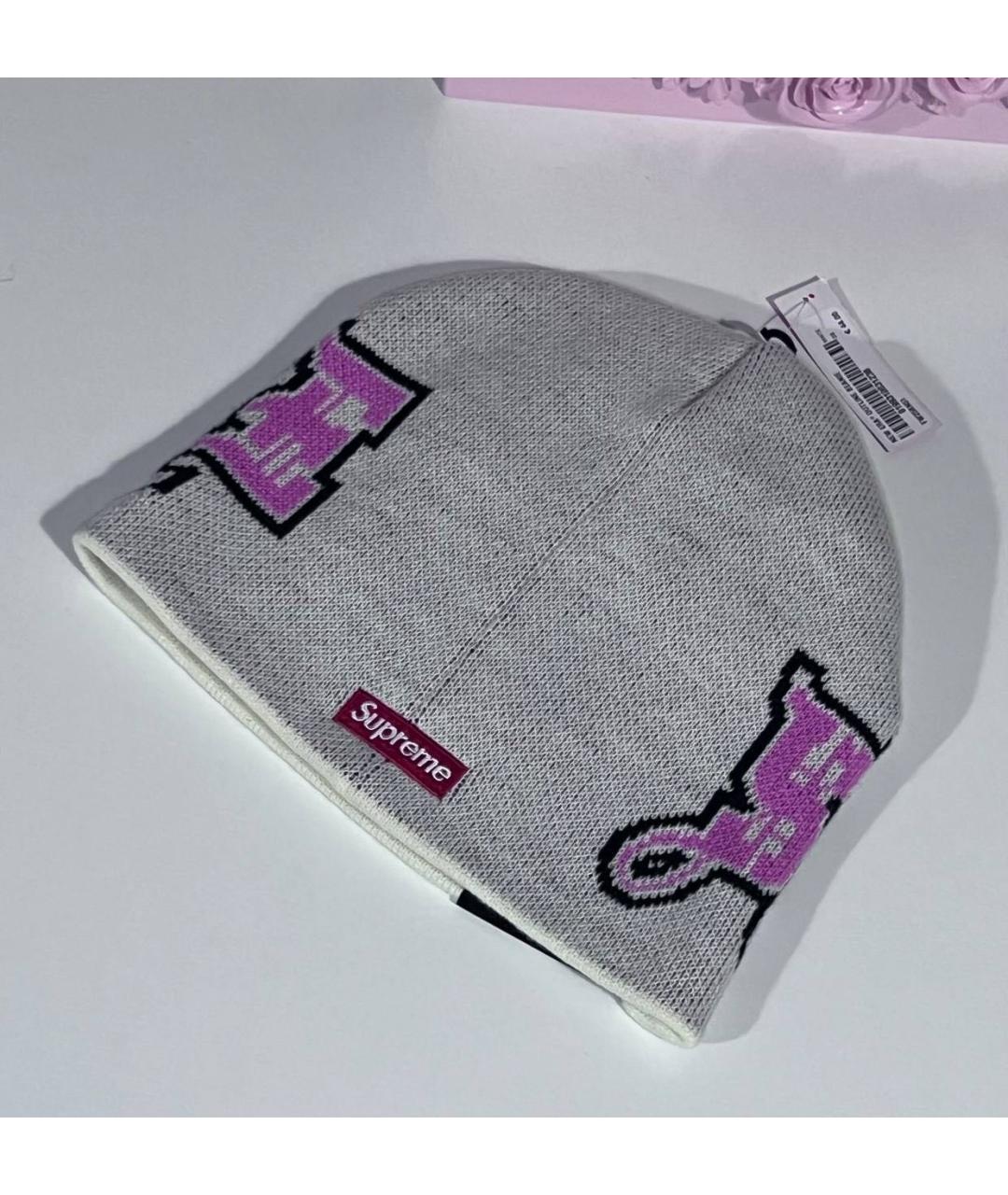 SUPREME Серая шапка, фото 2