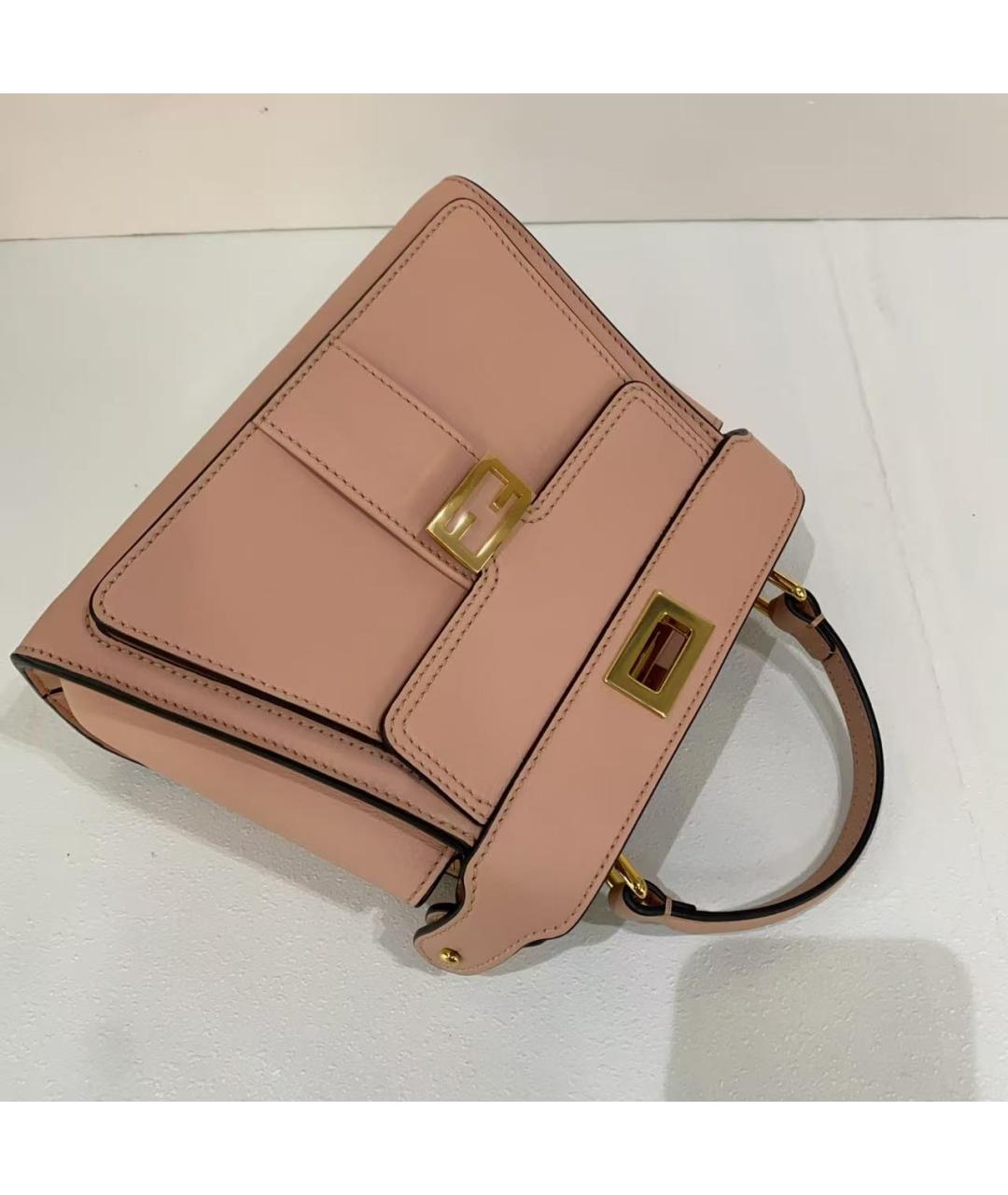 FENDI Розовая кожаная сумка через плечо, фото 6