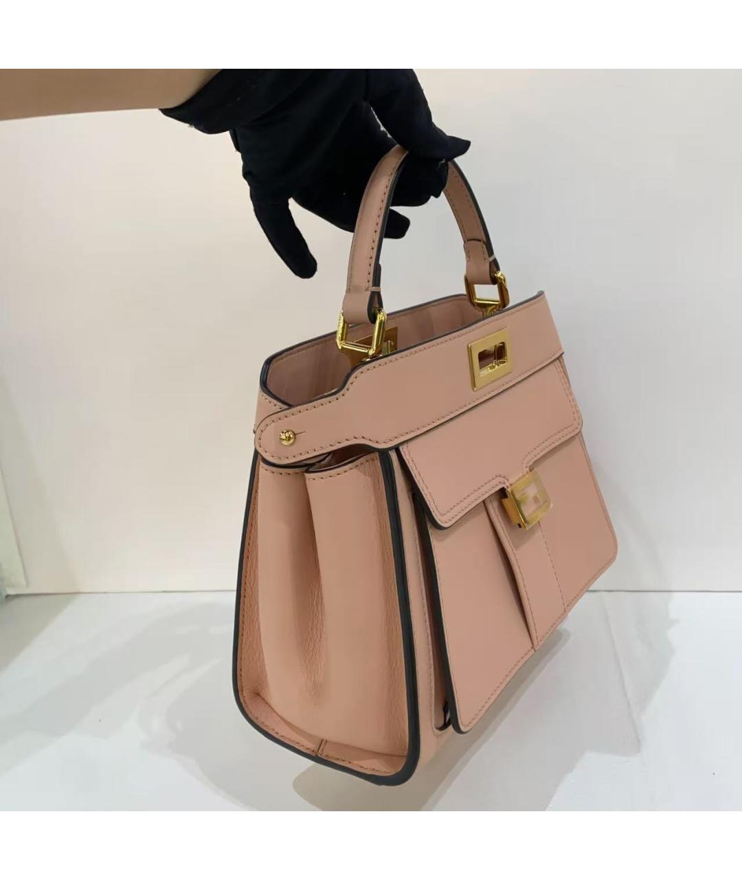 FENDI Розовая кожаная сумка через плечо, фото 4