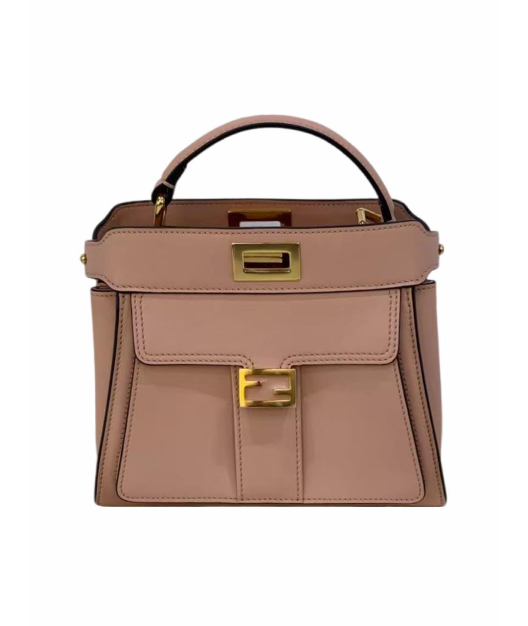 FENDI Розовая кожаная сумка через плечо, фото 1