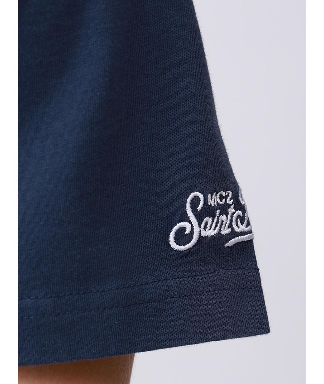 MC2 SAINT BARTH Синяя хлопковая футболка, фото 6
